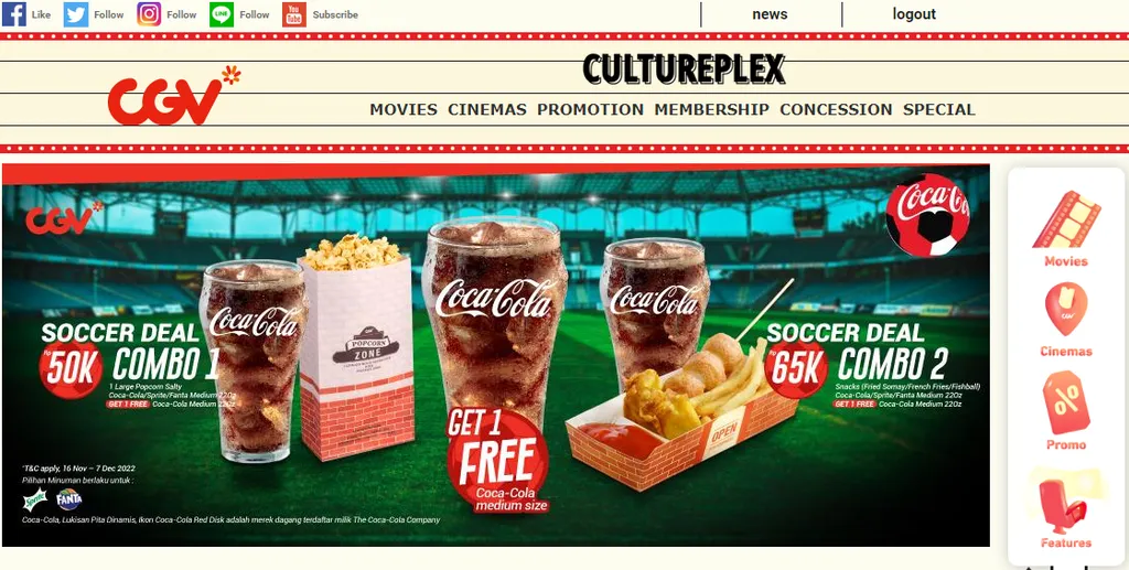 kelebihan cgv_Banyak Diskon dan Menu Makanan yang Beragam_